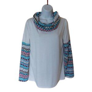Long Sleeve Top with Cowl Neck Size Large
